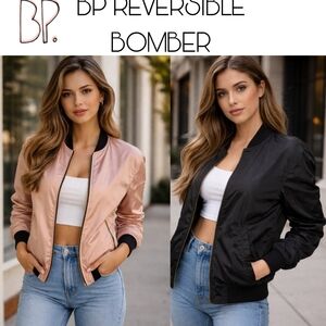 BP Dual-Tone Bomber Jacket - Blush and Black